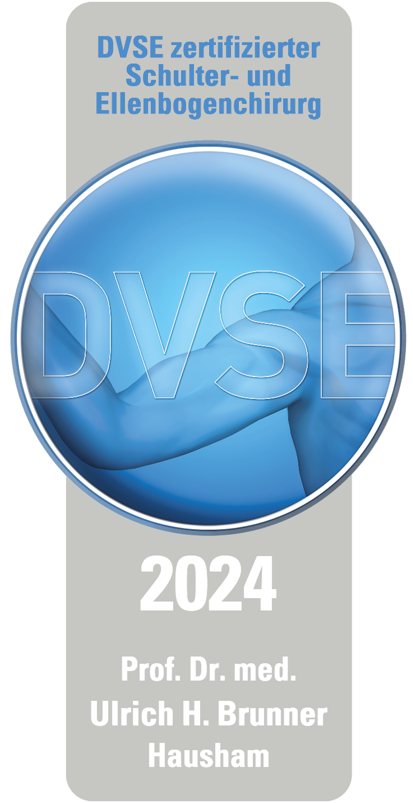 Das DVSE Zertifikat 2024 von Prof. Dr. med. Ulrich H. Brunner.