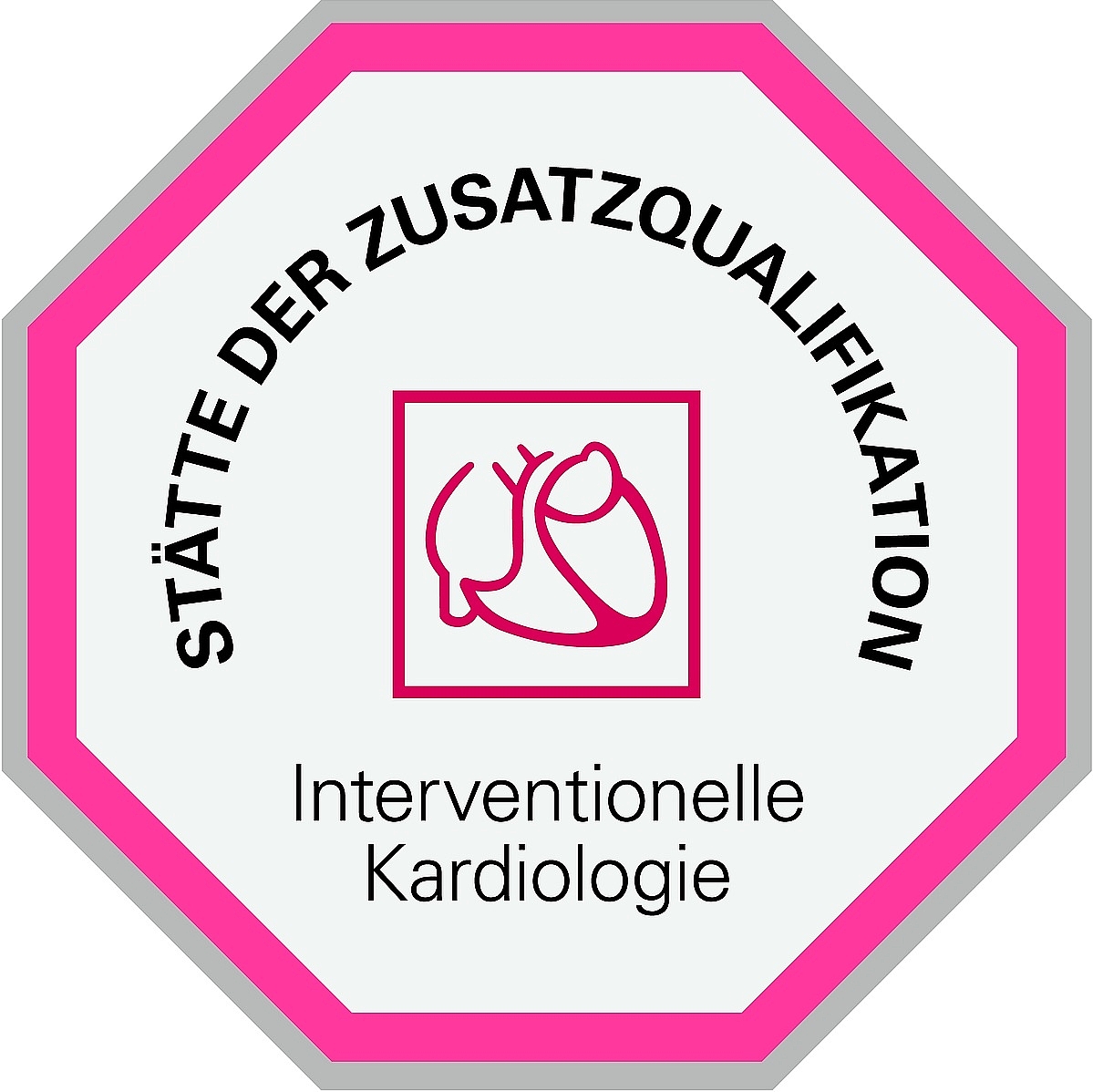 Das Zertifikat der Stätte der Zusatzqualifikation der Interventionellen Kardiologie.